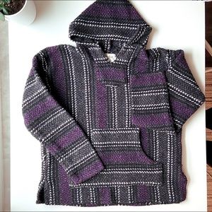 Long Sleeve Baja Mexican Poncho/Hoodie